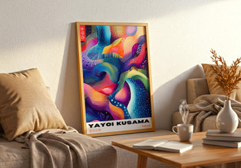 Yayoi Kusama Exhibition Poster: Colorful Japanese Wall Art