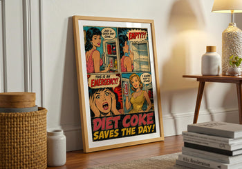 Retro Diet Coke Comic Poster | Vintage Soda Pop Art Print
