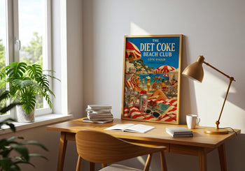 Diet Coke Beach Club Poster | Retro French Riviera Art Print