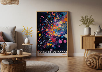 Yayoi Kusama Poster: Colourful Abstract Dot Art, Japanese Print