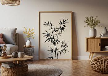 Bamboo Ink Print: Japandi Botanical Wall Art