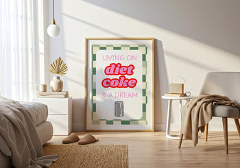 Diet Coke Poster: Retro Pastel Kitchen Art Print