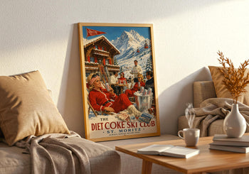 Diet Coke Ski Club Print | Retro St Moritz Alpine Wall Art