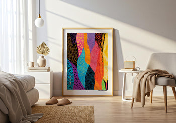 Yayoi Kusama Inspired Art Print: Abstract Polka Dot Japanese Wall Art