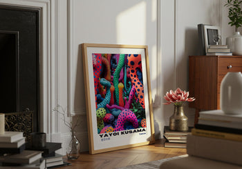Yayoi Kusama Poster: Neon Polka Dot Japanese Art Print