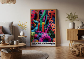 Yayoi Kusama Poster: Neon Polka Dot Japanese Art Print
