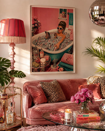 Diet Coke Bath Print | Maximalist Retro Glamour Wall Art