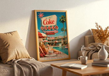 Diet Coke Motel Poster | Retro Palm Springs Poolside Art Print