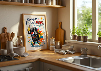 Retro Pepsi Max Poster | Colourful Soda Art Print, Kitchen Wall Decor
