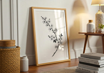 Japandi Cherry Blossom Print: Minimalist Zen Wall Art