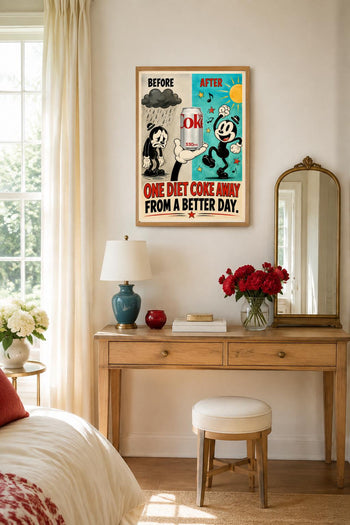 Funny Retro Diet Coke Rubber-Hose Poster