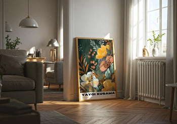 Yayoi Kusama Flower Poster: Colorful Japanese Art Print