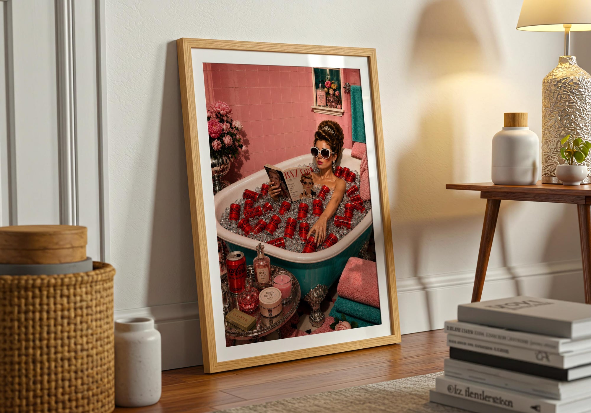 Coke Zero Bath Print | Maximalist Retro Glamour Wall Art