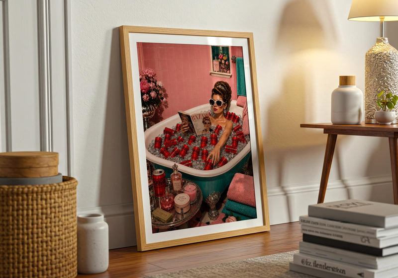 Coke Zero Bath Print | Maximalist Retro Glamour Wall Art