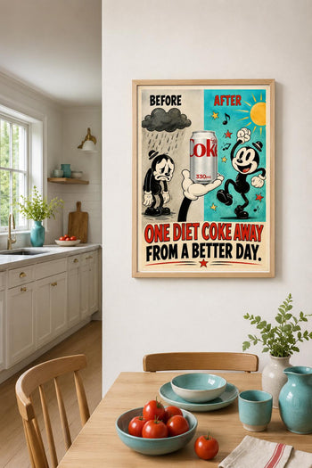 Funny Retro Diet Coke Rubber-Hose Poster