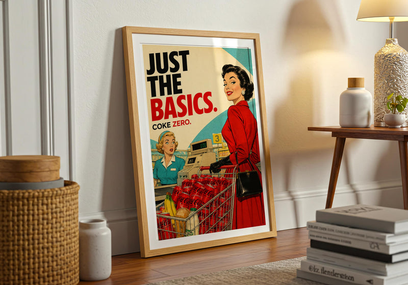 Coke Zero Retro Supermarket Print | Vintage Kitchen Wall Art Poster