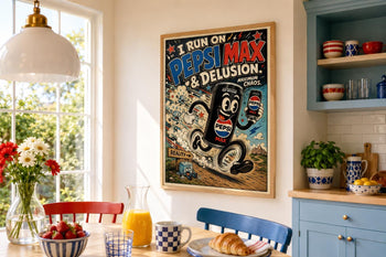 Retro Pepsi Max Poster | Colourful Soda Art Print, Kitchen Wall Decor
