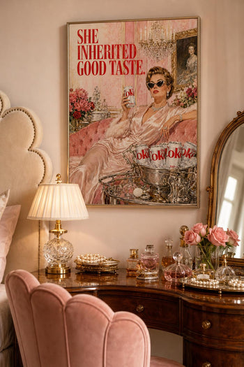 Glamorous Vintage Poster | Retro Diet Coke Print | 1950s Kitchen Wall Art
