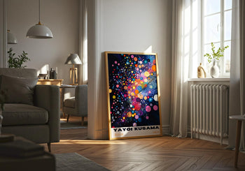 Yayoi Kusama Poster: Colourful Abstract Dot Art, Japanese Print