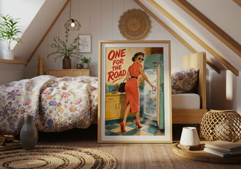 Retro 1950s Diet Coke Woman Poster, One for the Road Kitchen Art (Print)